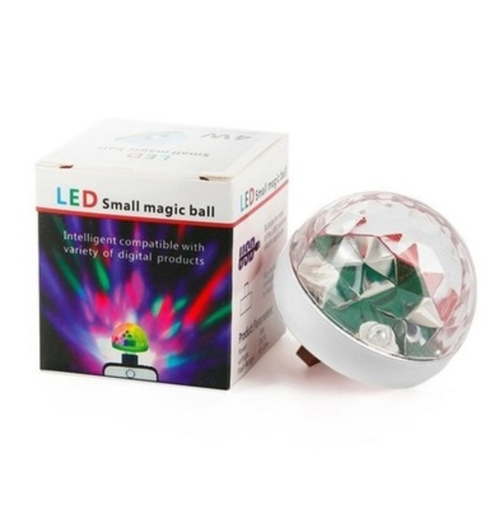 2x LED Magic Ball USB Mini Disco Lights Sound Control Party Stage Lamp NIB - Picture 5 of 5